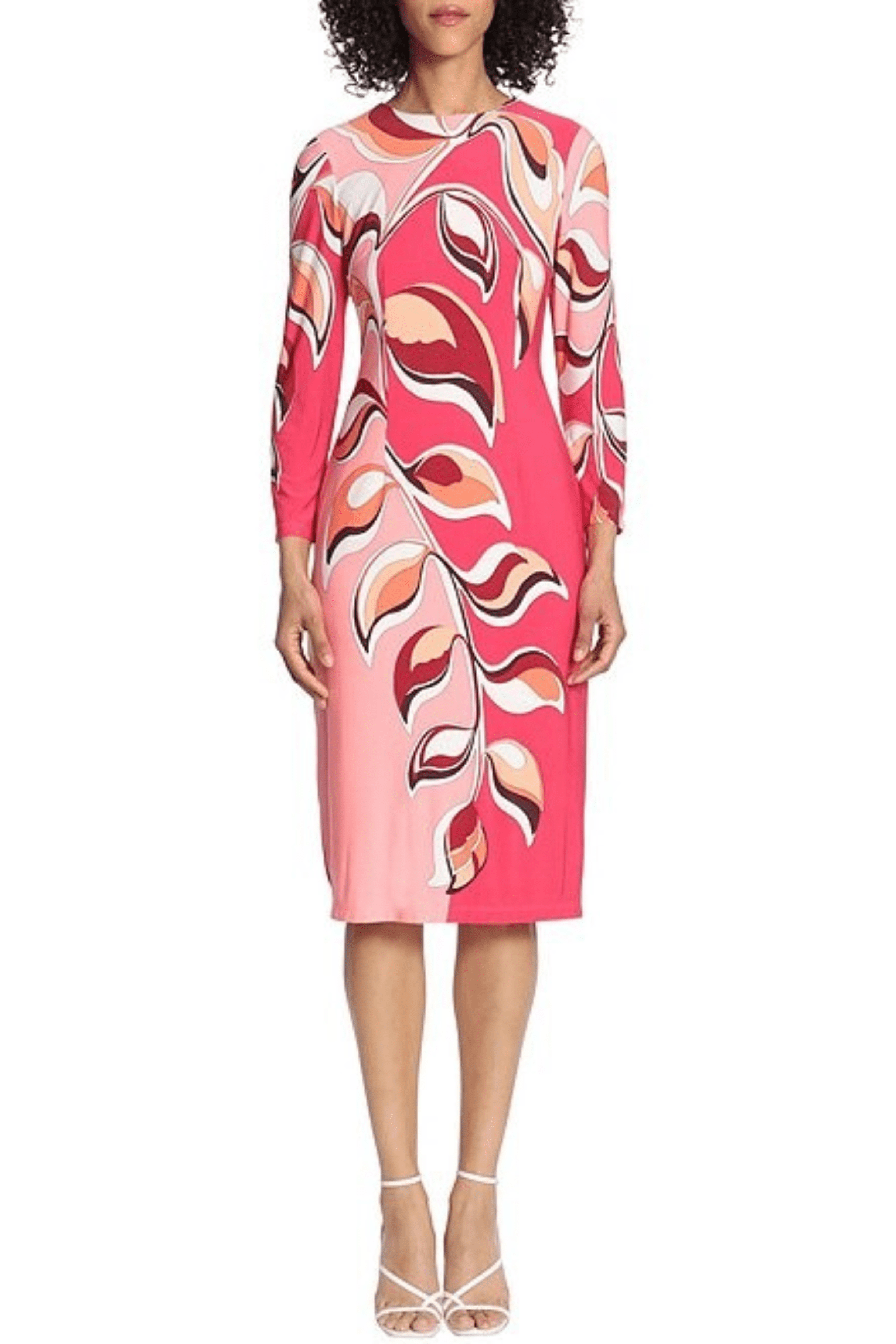 Maggy London G5296M - Printed Midi Long Sleeve Dress 1 Maggy London G5296M - Printed Midi Long Sleeve Dress