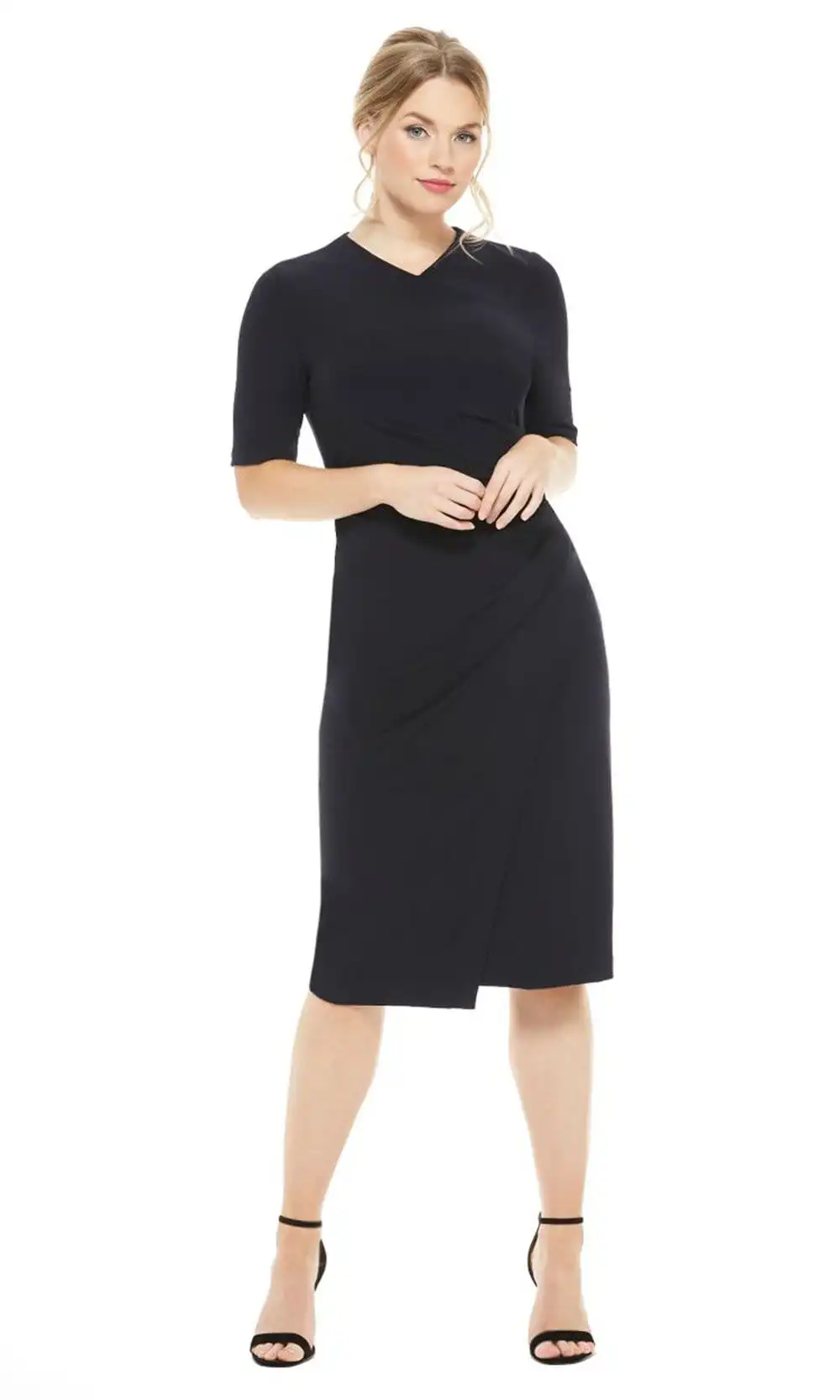 Maggy London - GSN13M Knee Length Draped Sheath Dress 3 Maggy London - GSN13M Knee Length Draped Sheath Dress - Image 3