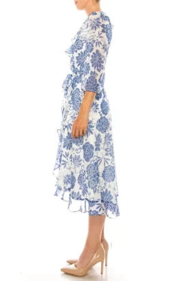 Maison Tara 58399MA - Ruffled V-Neck Floral Cocktail Dress 8 Maison Tara 58399MA - Ruffled V-Neck Floral Cocktail Dress -Hot Sale WEDDING Store maison tara 58399ma ruffled v neck floral cocktail dress special occasion dress 32266760061011