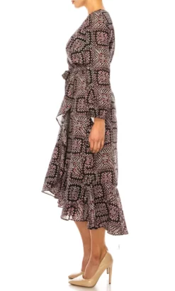 Maison Tara 95611M - Faux Wrap Long Sleeve Dress -Hot Sale WEDDING Store maison tara 95611m faux wrap long sleeve dress special occasion dress 32271425044563