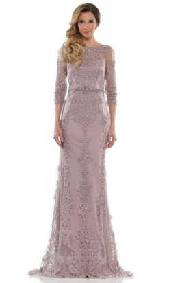 Marsoni By Colors - Beaded Sheath Dress MV1123 - 1 Pc Charcoal In Size 12 Available