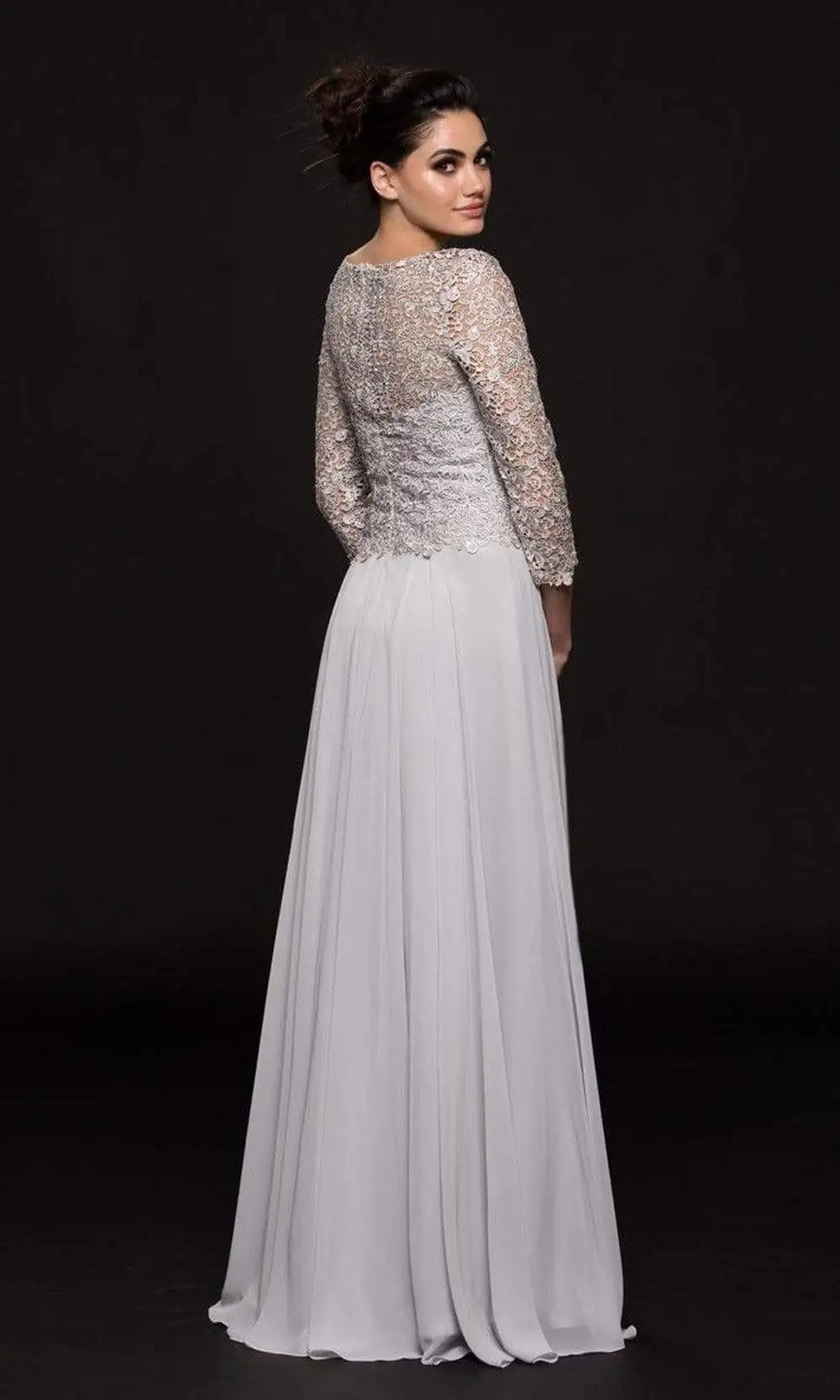 Marsoni By Colors - Embroidered Quarter Length Sleeves Dress M223 2 Marsoni By Colors - Embroidered Quarter Length Sleeves Dress M223 - Image 2