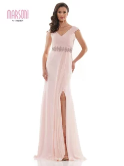 Marsoni By Colors - M169 Ruched Wrap Cap Sleeve Gown -Hot Sale WEDDING Store marsoni by colors m169 ruched wrap cap sleeve gown special occasion dress 6 blush 28813769834579