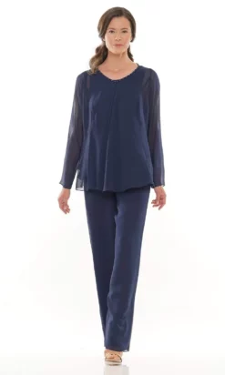 Marsoni By Colors - M304 Long Sleeves Jacket Pantsuit -Hot Sale WEDDING Store marsoni by colors m304 long sleeves jacket pantsuit mother of the bride dresses 6 navy 28644607164499