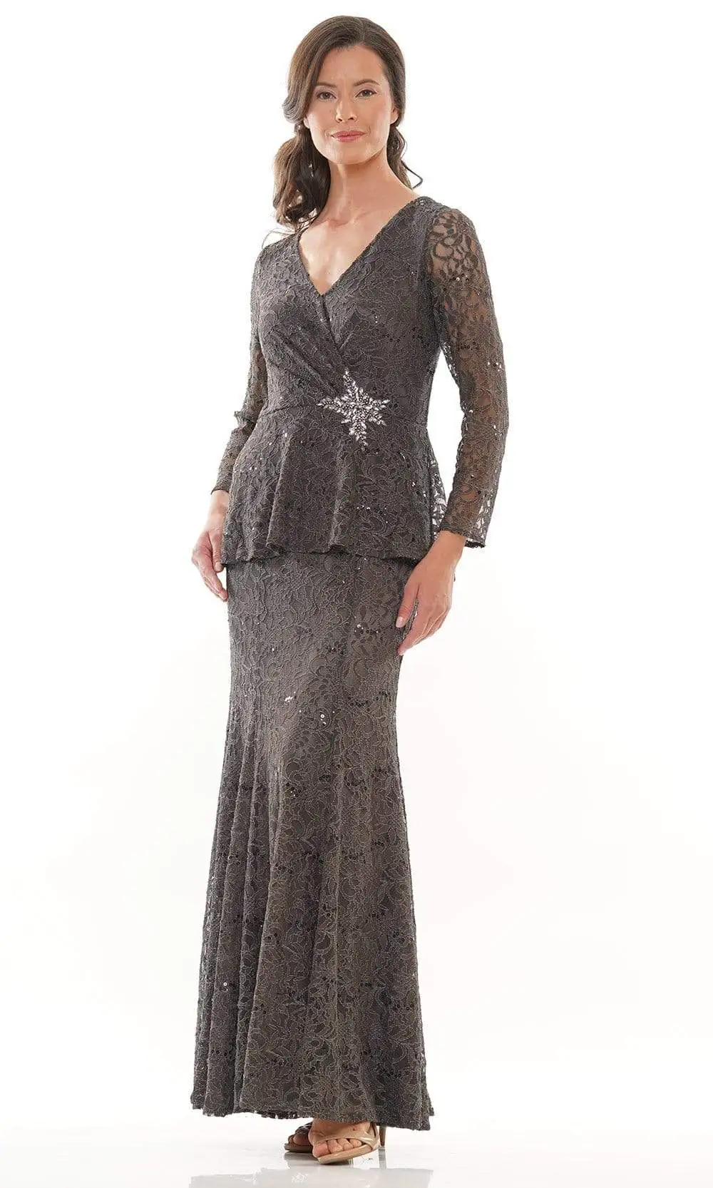 Marsoni By Colors - M306 V-Neck Trumpet Evening Dress 1 Marsoni By Colors - M306 V-Neck Trumpet Evening Dress