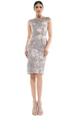 Marsoni By Colors - MV1062 Lace Bateau Knee Length Fitted Dress -Hot Sale WEDDING Store marsoni by colors mv1062 lace bateau knee length fitted dress wedding guest 4 taupe 28216606687315