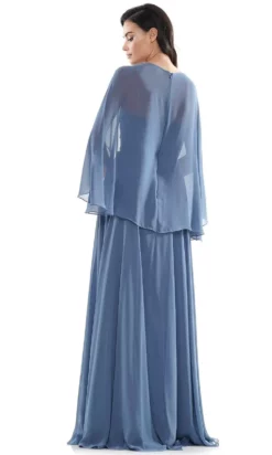 Marsoni By Colors - MV1094 Capelet Sleeve Beaded Chiffon A-Line Gown -Hot Sale WEDDING Store marsoni by colors mv1094 capelet sleeve beaded chiffon a line gown mother of the bride dresses 27932892004435