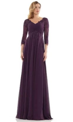 Marsoni By Colors - MV1125 V-Neck A-Line Evening Dress