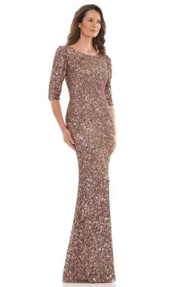 Marsoni By Colors MV1198 - Scoop Back Beaded Evening Dress