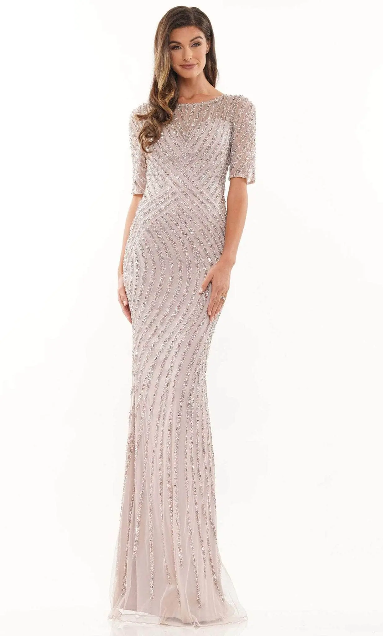 Marsoni By Colors MV1209 - Beaded Mesh Formal Dress 1 Marsoni By Colors MV1209 - Beaded Mesh Formal Dress