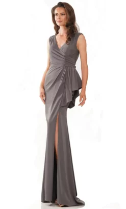 Marsoni By Colors MV1227 - Ruffle Accent Evening Dress