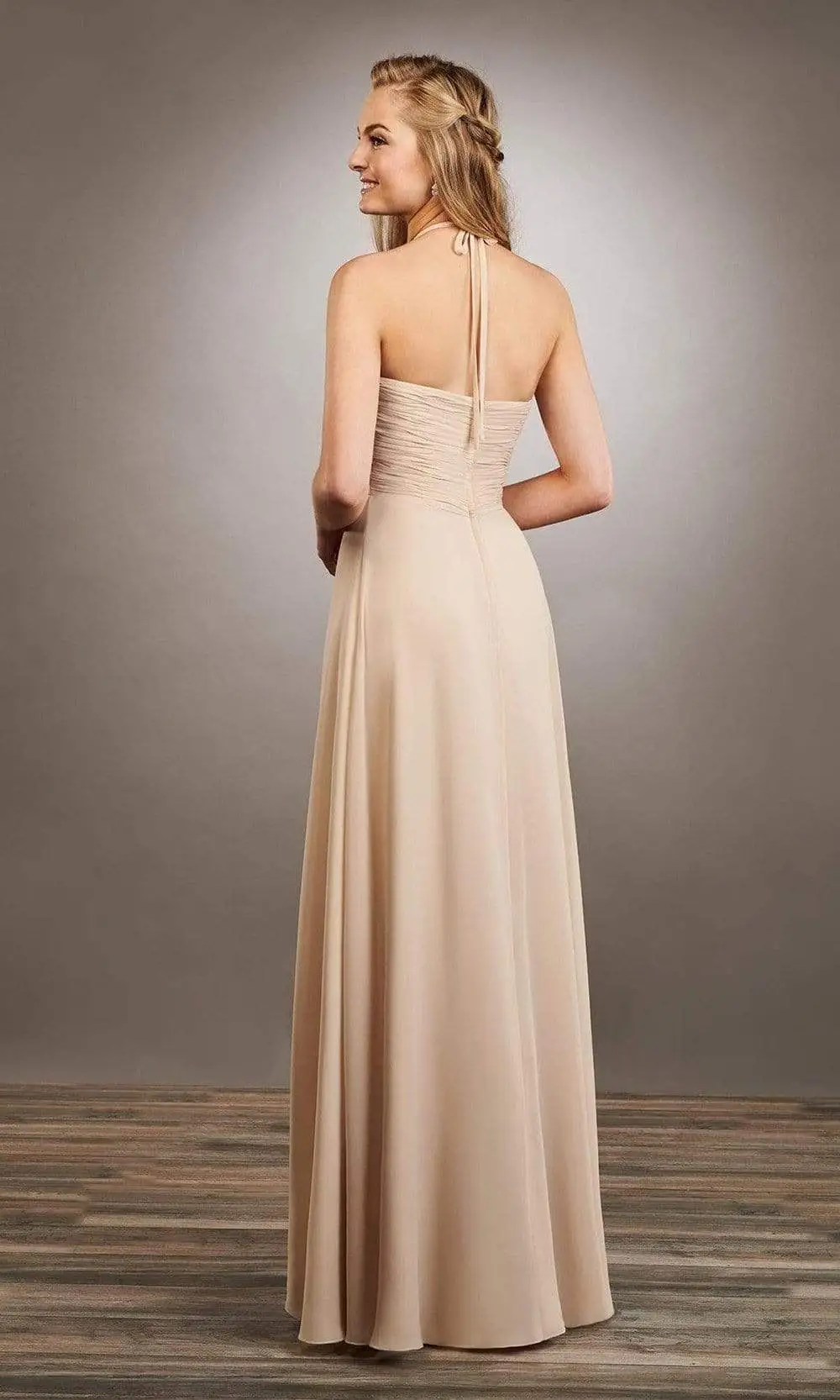 Mary's Bridal - Halter Neck Chiffon Sheath Dress MB7057 - 1 Pc Champagne In Size 8 Available 2 Mary's Bridal - Halter Neck Chiffon Sheath Dress MB7057 - 1 Pc Champagne In Size 8 Available - Image 2