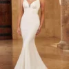 Mary's Bridal MB2127 - Sleeveless Deep V-Neck Wedding Gown