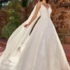 Mary's Bridal MB3145 - Embroidered Plunging V-neck Wedding Dress