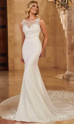 Mary's Bridal MB4126 - Bateau Neck Sleeveless Wedding Gown