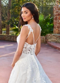 Mary's Bridal MB4131 - Floral Appliqued Sleeveless Wedding Gown -Hot Sale WEDDING Store mary s bridal mb4131 floral appliqued sleeveless wedding gown special occasion dress 30885651513427