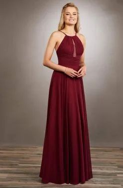 Mary's Bridal - MB7060 Draped Halter Neck Chiffon A-Line Dress