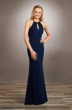 Mary's Bridal - MB7062 Halter Neck Chiffon Trumpet Dress