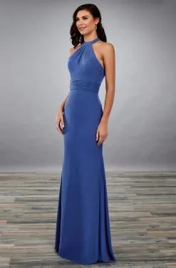 Mary's Bridal - MB7071 Halter Ruched Waist Sheath Dress