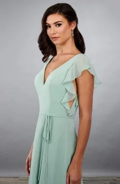 Mary's Bridal - MB7079 V-Neckline Angel Sleeve A-Line Dress -Hot Sale WEDDING Store mary s bridal mb7079 v neckline angel sleeve a line dress bridesmaid dresses 13699609886803