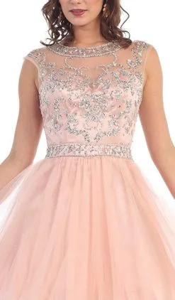 May Queen - Beaded Illusion Tulle Cocktail Dress -Hot Sale WEDDING Store may queen beaded illusion tulle cocktail dress special occasion dress 5657571885113