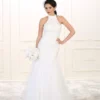 May Queen Bridal - RQ7505 Embroidered High Halter Mermaid Dress
