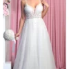 May Queen Bridal RQ7907 - Embellished V-Neck A-Line Dress