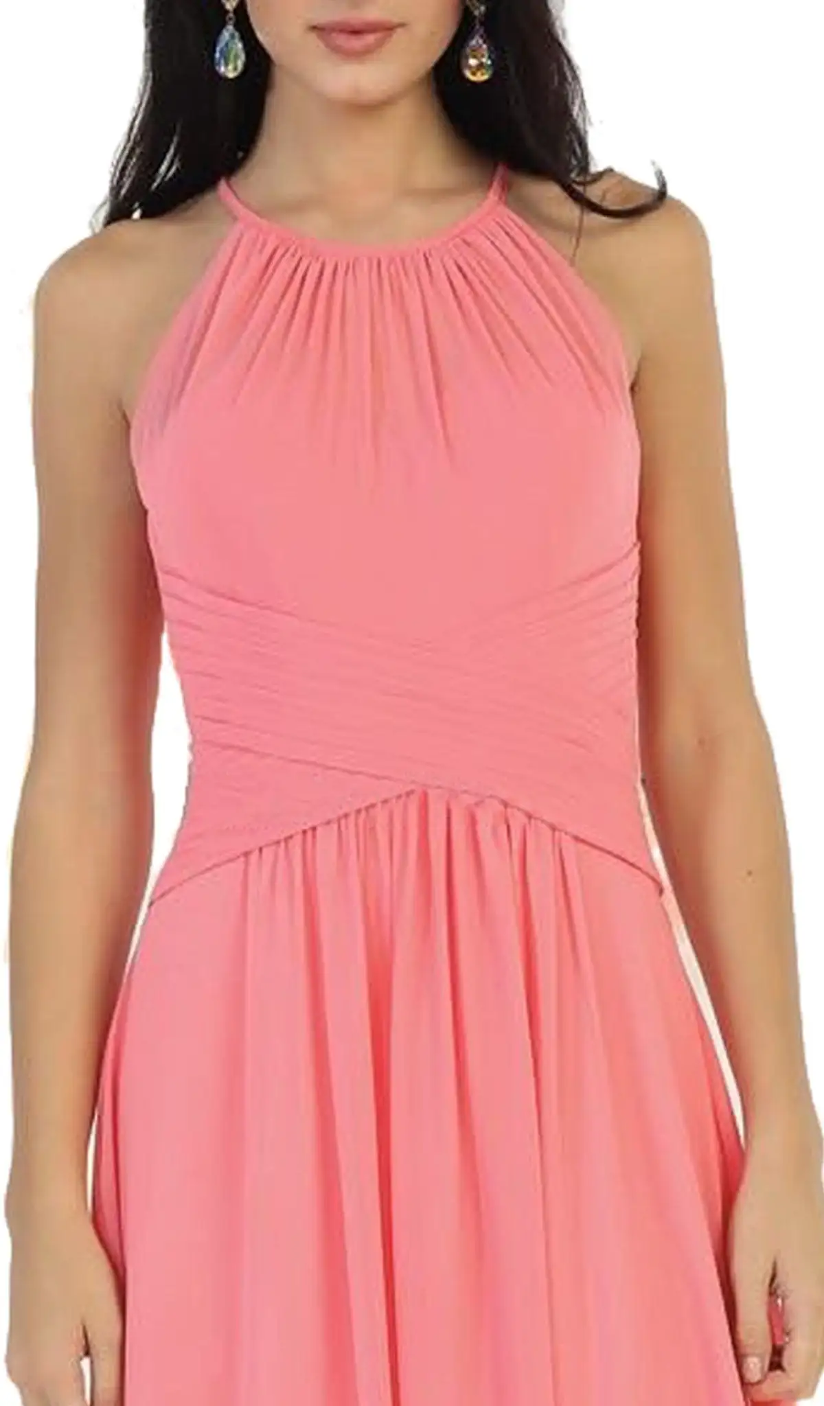 May Queen - Crisscross Ruched Fitted Bridesmaid Dress 2 May Queen - Crisscross Ruched Fitted Bridesmaid Dress - Image 2