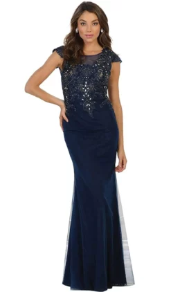 May Queen - Embellished Illusion Scoop Sheath Prom Dress