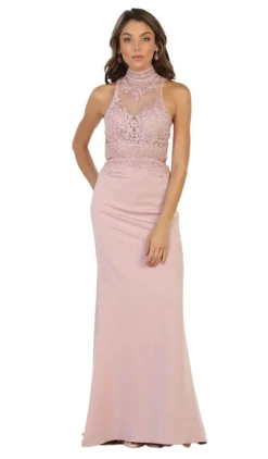 May Queen - Embroidered High Sheath Prom Dress -Hot Sale WEDDING Store may queen embroidered high sheath prom dress bridesmaid dresses 2 dusty rose 29041978769491