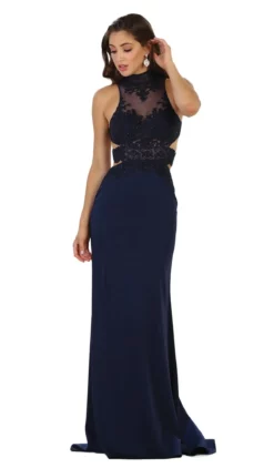 May Queen - Embroidered High Sheath Prom Dress