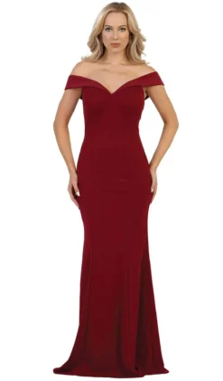 May Queen - Fold Over Off-Shoulder Sheath Dress