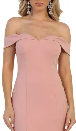 May Queen - Fold Over Off-Shoulder Sheath Dress -Hot Sale WEDDING Store may queen fold over off shoulder sheath dress bridesmaid dresses 5657836552249