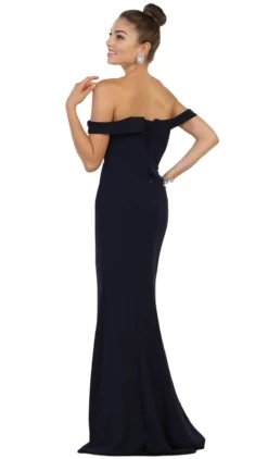 May Queen - Fold Over Off-Shoulder Sheath Dress -Hot Sale WEDDING Store may queen fold over off shoulder sheath dress bridesmaid dresses 5657836683321