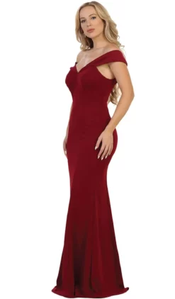 May Queen - Fold Over Off-Shoulder Sheath Dress -Hot Sale WEDDING Store may queen fold over off shoulder sheath dress bridesmaid dresses 5657836781625