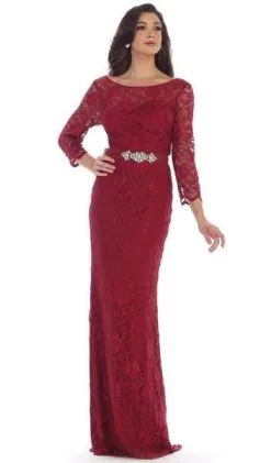 May Queen - Lace Illusion Bateau Sheath Mother Of The Bride Dress MQ1454