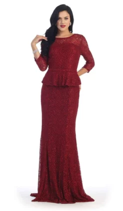 May Queen - Laced Illusion Bateau Peplum Evening Dress 11 May Queen - Laced Illusion Bateau Peplum Evening Dress -Hot Sale WEDDING Store may queen laced illusion bateau peplum evening dress special occasion dress m burgundy 5657863356473