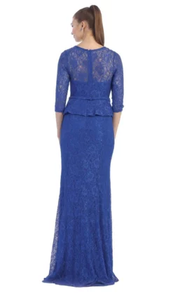May Queen - Laced Illusion Bateau Peplum Evening Dress 14 May Queen - Laced Illusion Bateau Peplum Evening Dress -Hot Sale WEDDING Store may queen laced illusion bateau peplum evening dress special occasion dress m royal blue 5657863553081