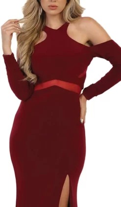 May Queen - Long Sleeve Halter Sheath Prom Dress -Hot Sale WEDDING Store may queen long sleeve halter sheath prom dress bridesmaid dresses 5657744506937