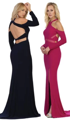 May Queen - Long Sleeve Halter Sheath Prom Dress -Hot Sale WEDDING Store may queen long sleeve halter sheath prom dress bridesmaid dresses 5657744736313