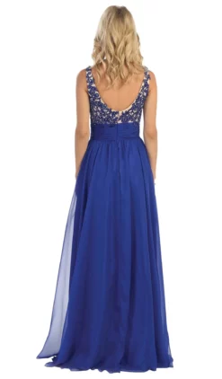 May Queen - MQ1199 Dazzling Sleeveless Beaded And Laced Scoop Neck A-Line Evening Dress -Hot Sale WEDDING Store may queen mq1199 dazzling sleeveless beaded and laced scoop neck a line evening dress special occasion dress 5659214872633