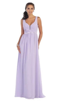 May Queen - MQ1225B Sleeveless Plunging Interweaved Prom Gown -Hot Sale WEDDING Store may queen mq1225b sleeveless plunging interweaved prom gown bridesmaid dresses 22 lilac 5658047938617