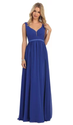 May Queen - MQ1225B Sleeveless Plunging Interweaved Prom Gown -Hot Sale WEDDING Store may queen mq1225b sleeveless plunging interweaved prom gown bridesmaid dresses 22 royal blue 5658047873081