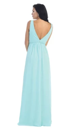 May Queen - MQ1225B Sleeveless Plunging Interweaved Prom Gown -Hot Sale WEDDING Store may queen mq1225b sleeveless plunging interweaved prom gown bridesmaid dresses 5658047807545