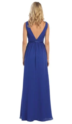 May Queen - MQ1225B Sleeveless Plunging Interweaved Prom Gown -Hot Sale WEDDING Store may queen mq1225b sleeveless plunging interweaved prom gown bridesmaid dresses 5658047905849