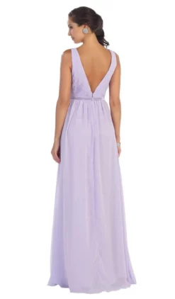 May Queen - MQ1225B Sleeveless Plunging Interweaved Prom Gown -Hot Sale WEDDING Store may queen mq1225b sleeveless plunging interweaved prom gown bridesmaid dresses 5658047971385