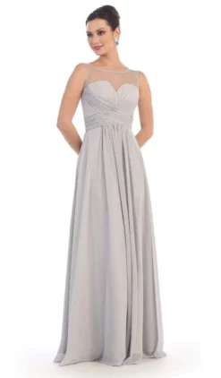 May Queen - MQ1266B Laced-Up Illusion Neck A-Line Prom Dress -Hot Sale WEDDING Store may queen mq1266b laced up illusion neck a line prom dress bridesmaid dresses 5658261979193