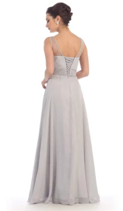 May Queen - MQ1266B Laced-Up Illusion Neck A-Line Prom Dress -Hot Sale WEDDING Store may queen mq1266b laced up illusion neck a line prom dress bridesmaid dresses 5658262044729