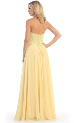 May Queen - MQ1277B Delicate Lace Strapless Corset Prom Gown -Hot Sale WEDDING Store may queen mq1277b delicate lace strapless corset prom gown special occasion dress 31053373538387