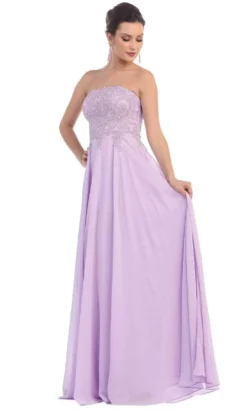 May Queen - MQ1277B Delicate Lace Strapless Corset Prom Gown -Hot Sale WEDDING Store may queen mq1277b delicate lace strapless corset prom gown special occasion dress 31053373669459